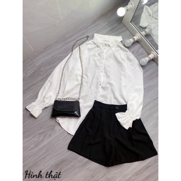 QUẦN SHORT LƯNG CAO XẾP LY - B3U