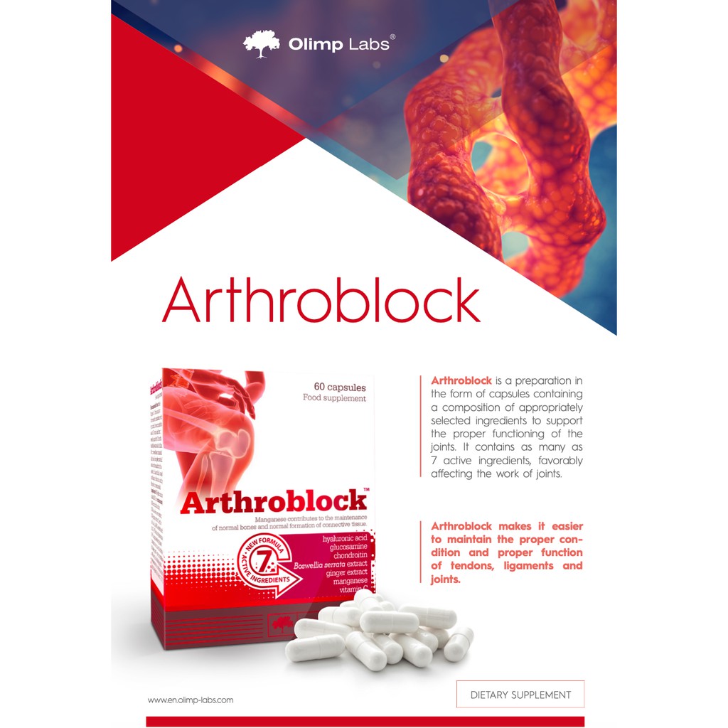 ARTHROBLOCK – Hỗ trợ giảm viêm khớp, giảm đau xương khớp, tăng dịch nhầy khớp, tái tạo sụn khớp (60 viên)