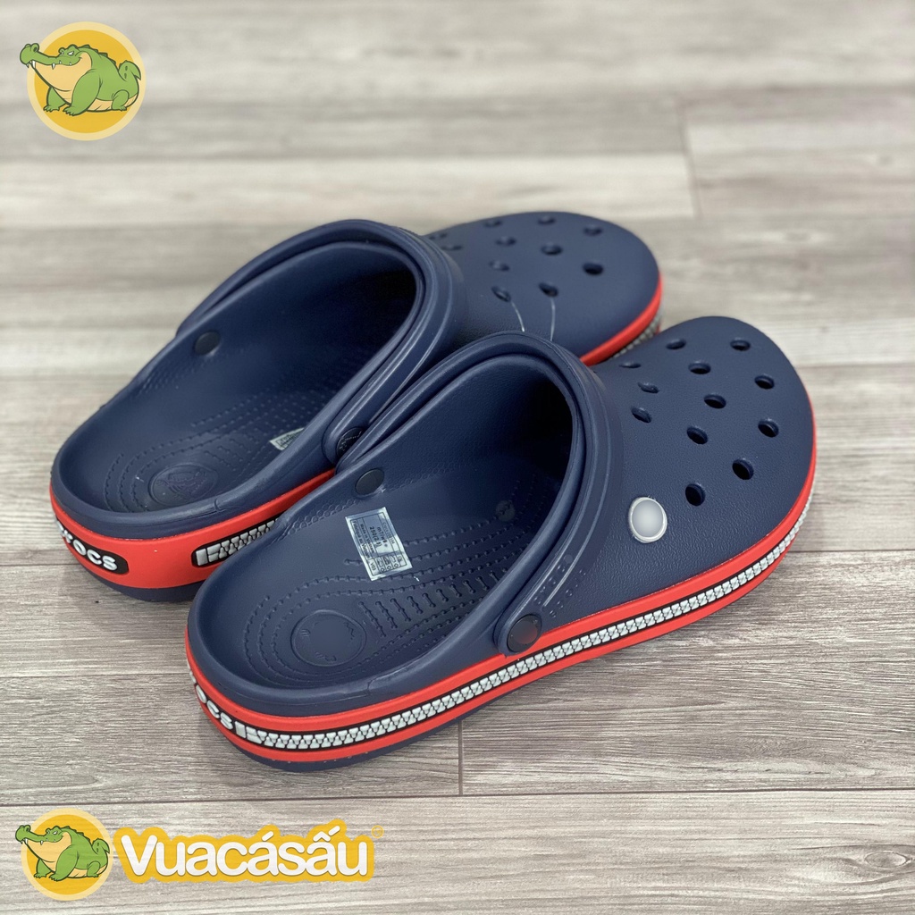 Dép CROCS BAND ZIPPER Nam Nữ Xanh Đen , Form đẹp, Mềm Nhẹ và Êm Ái, Không mùi, chống trơn trượt  - Vua Cá Sấu
