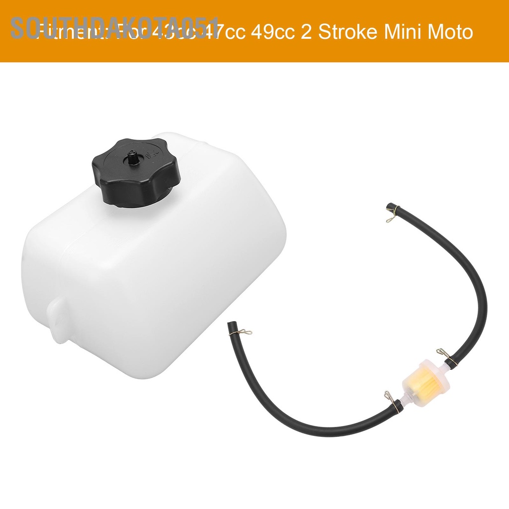 Southdakota051 Bình xăng 1L với Bộ lọc nhiên liệu dạng ống Màu trắng cho 43cc 47cc 49cc Xe máy nhỏ 2 thì ATV