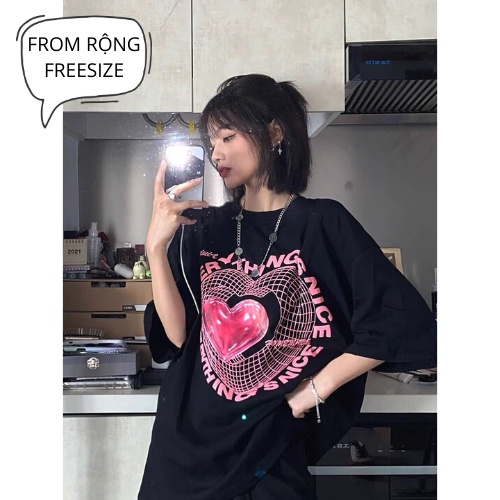 Áo Thun Unisex Nam Nữ Form Rộng, Áo Phông Tay Lỡ Freesize HEART ATTIM | BigBuy360 - bigbuy360.vn
