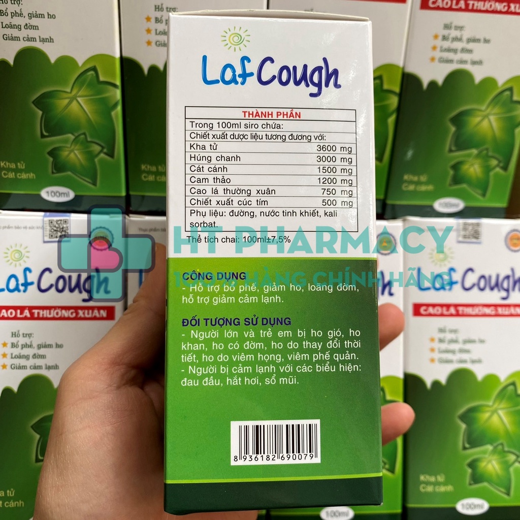 Siro LafCough -  Bổ phế giảm ho loãng đờm, chiết xuất lá thường xuân (100ml)