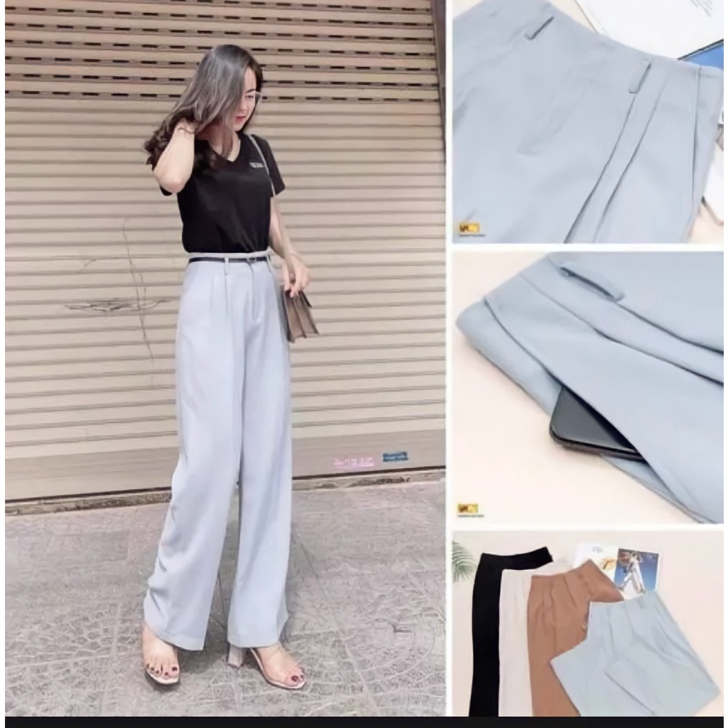 [XẢ LỖ ] Quần ống xuông nữ TK FASHION vải rubi cạp liền 2 cúc co giãn kiểu mềm mại M108