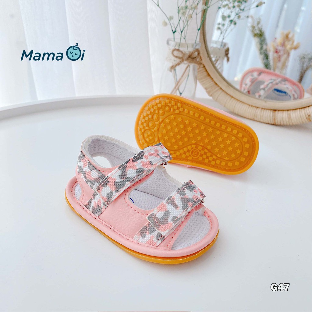 G47 Giày tập đi cho bé dép tập đi sandal rằn ri màu hồng xốp lưới êm chân cho bé tập đi của Mama ơi - Thời trang cho bé