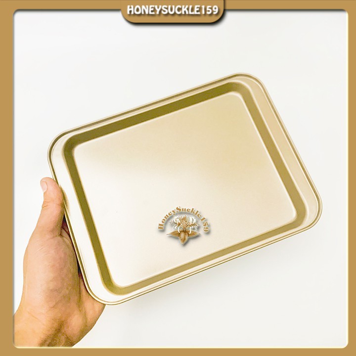 Khay Nướng Bánh Chữ Nhật Chống Dính Mini 24*18*2cm (Mầu Vàng)