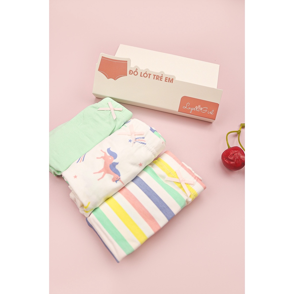 Quần Chip Bé Gái Set 3 Chiếc LUPERI LUQLG191 Chất Liệu Cotton mềm mại kháng khuẩn