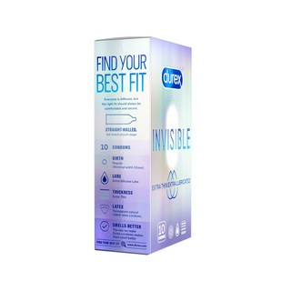 [CHÍNH HÃNG] Bao Cao Su Durex Invisible Extra Thin/Lubri 10 cái/Hộp