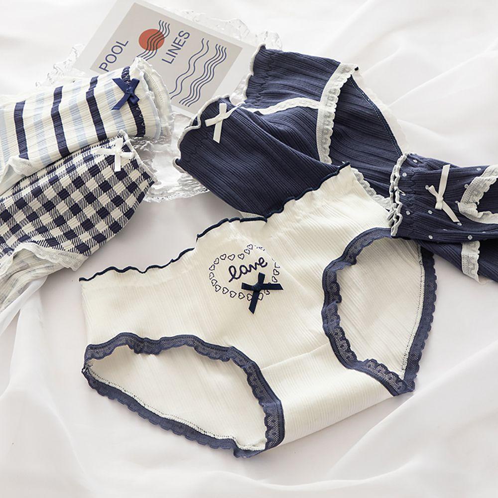 OCEANMAP Quần Lót Nữ Lưng Vừa Họa Tiết Trái Tim Gợi Cảm