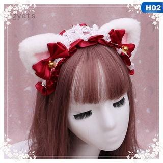 Cài tóc đính tai mèo phối ren phong cách lolita đáng yêu