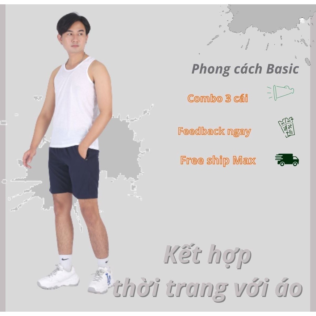 Áo ba lỗ nam cotton BASIC MAN mặc lót trong và tập Gym - A3L 001