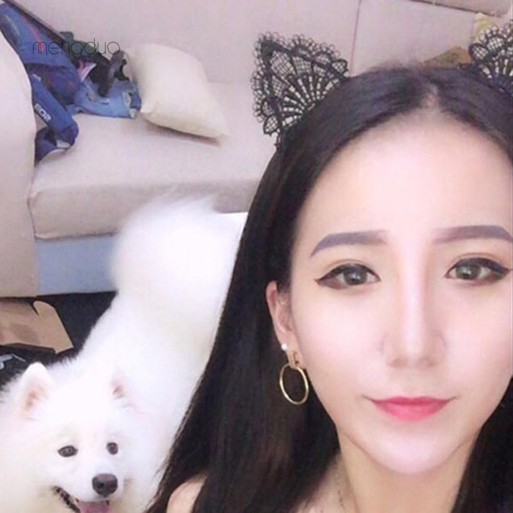 Băng Đô Tai Mèo Phối Ren Dễ Thương Dành Cho Nữ