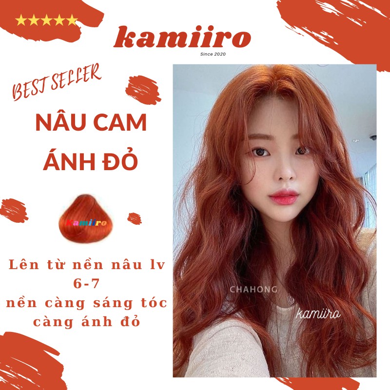 Thuốc nhuộm tóc MÀU NÂU CAM ĐẤT - NÂU CAM ÁNH ĐỎ CHUẨN SALON KAMIIRO