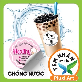 100 Tem nhãn, decal nhựa (4cmX4cm) không thấm nước, để tủ đông