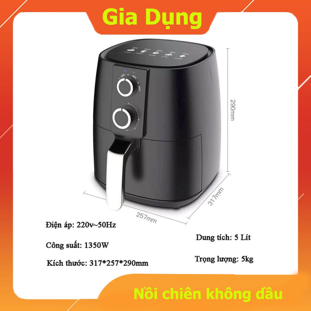 Nồi Chiên Không Dầu Camel dung tích 5 lít Bảo Hành 6 Tháng