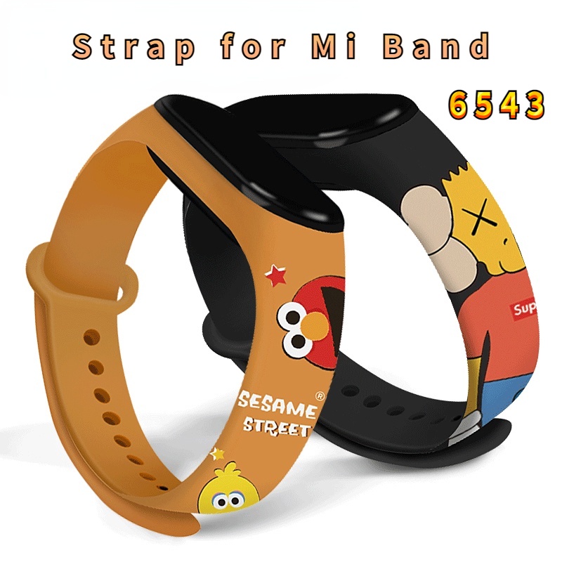 Dây Đeo Họa Tiết Mới Tương Thích Với Mi Band 6 5 4 3