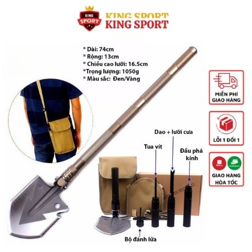 Bộ Xẻng Quân Dụng  Đi Phượt Cao Cấp , Phụ Kiện Dã Ngoại Thông Minh Cho Dân Phượt