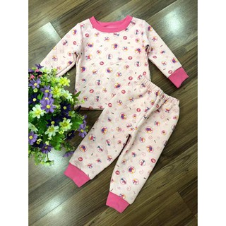 [RẺ VÔ ĐỊCH] Bộ NỈ Trần Bông Xuất Nhật Xịn Cho Bé gái hình con voi cổ viền hồng 2b
