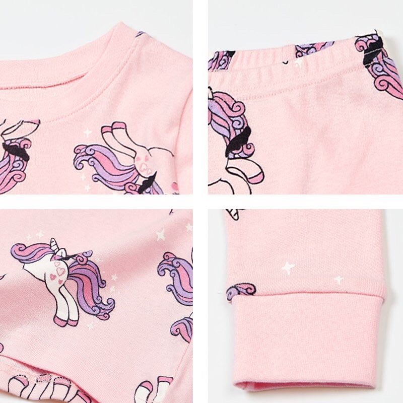 Đồ bộ quần áo dài tay bé gái dáng ôm thun cotton mẫu Ngựa PonyTím năm 2022 rất xinh của hãng Unifriend Hàn Quốc mã UND06