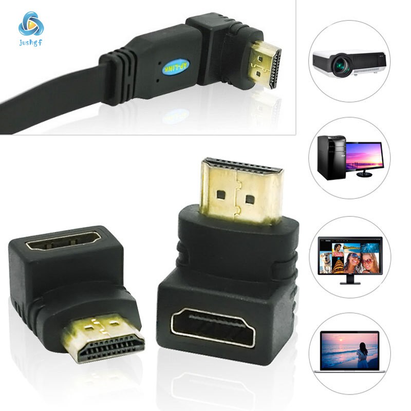 90  Degree Right Angle Gold plated HDMI Adapter A type Male to Female for 1080p  TV HDTV