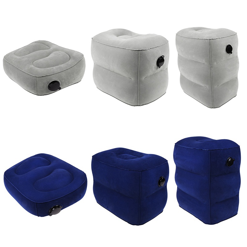 Gối Kê Chân Bơm Hơi Tự Động 1-3 Lớp Bằng PVC Nhỏ Gọn Dùng Khi Đi Du Lịch / Tàu Lửa / Mát Xa