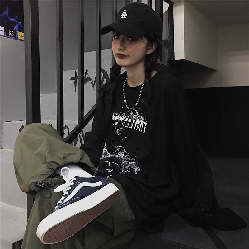 Áo Thun Dáng Rộng Tay Dài In Hình Cá Tính Phong Cách Hàn Quốc Cho Nam Và Nữ | BigBuy360 - bigbuy360.vn