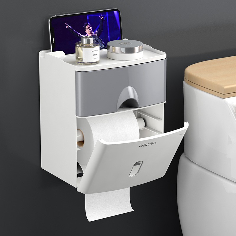 Hộp Đựng Giấy Vệ Sinh Đa Năng, Kệ Để Đồ Phòng Tắm Sang Xịn Mịn