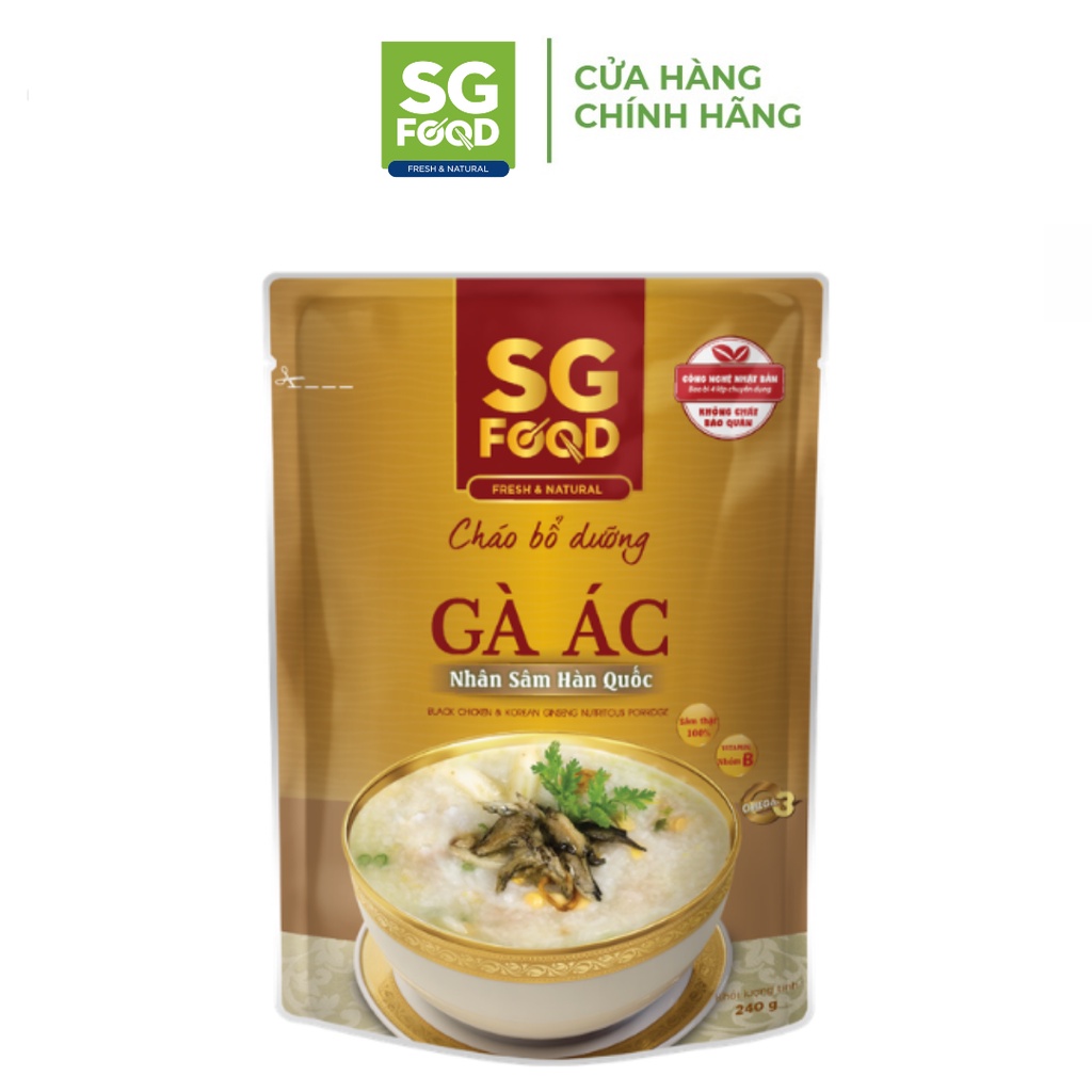 Cháo Bổ Dưỡng Sài Gòn Food Gà Ác Nhân Sâm 240g