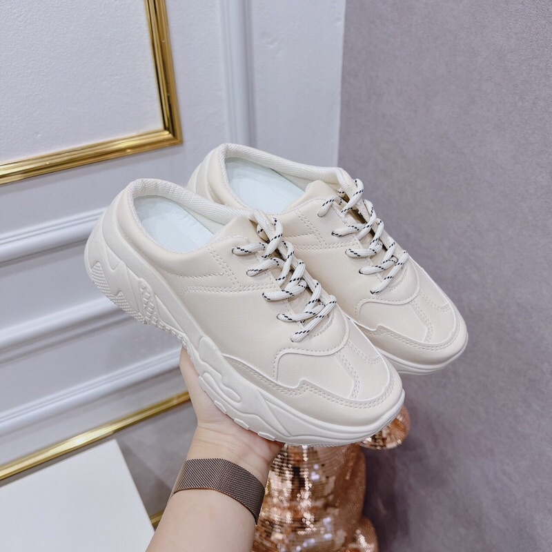 [MUA 1 TẶNG 1] Giày sục kem cao 5 phân HOT (tặng vớ)