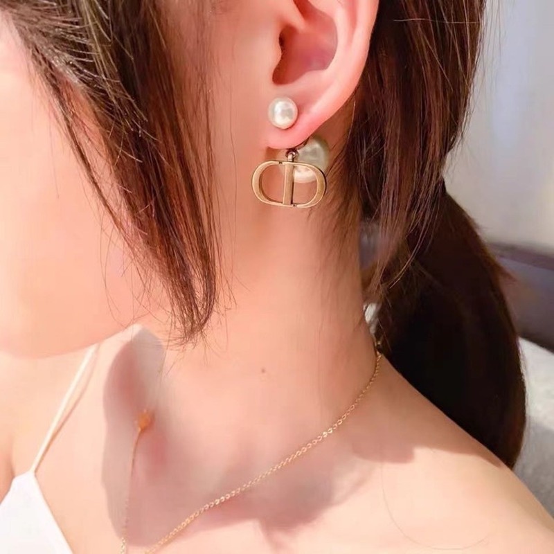 Ahellogirl Bông Tai Mạ Bạc 925 Hình Chữ D Phong Cách Retro
