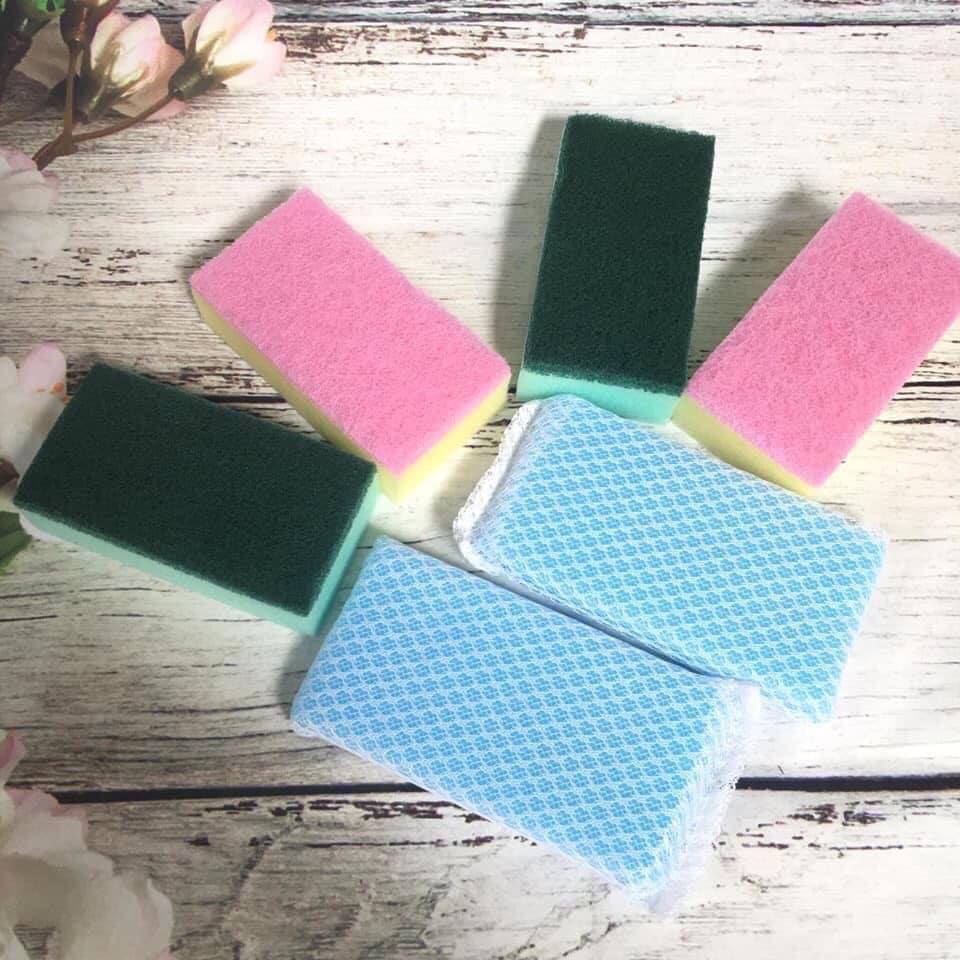 [Hàng Nhật] Set 6 miếng mút rửa bát đũa, nồi chảo