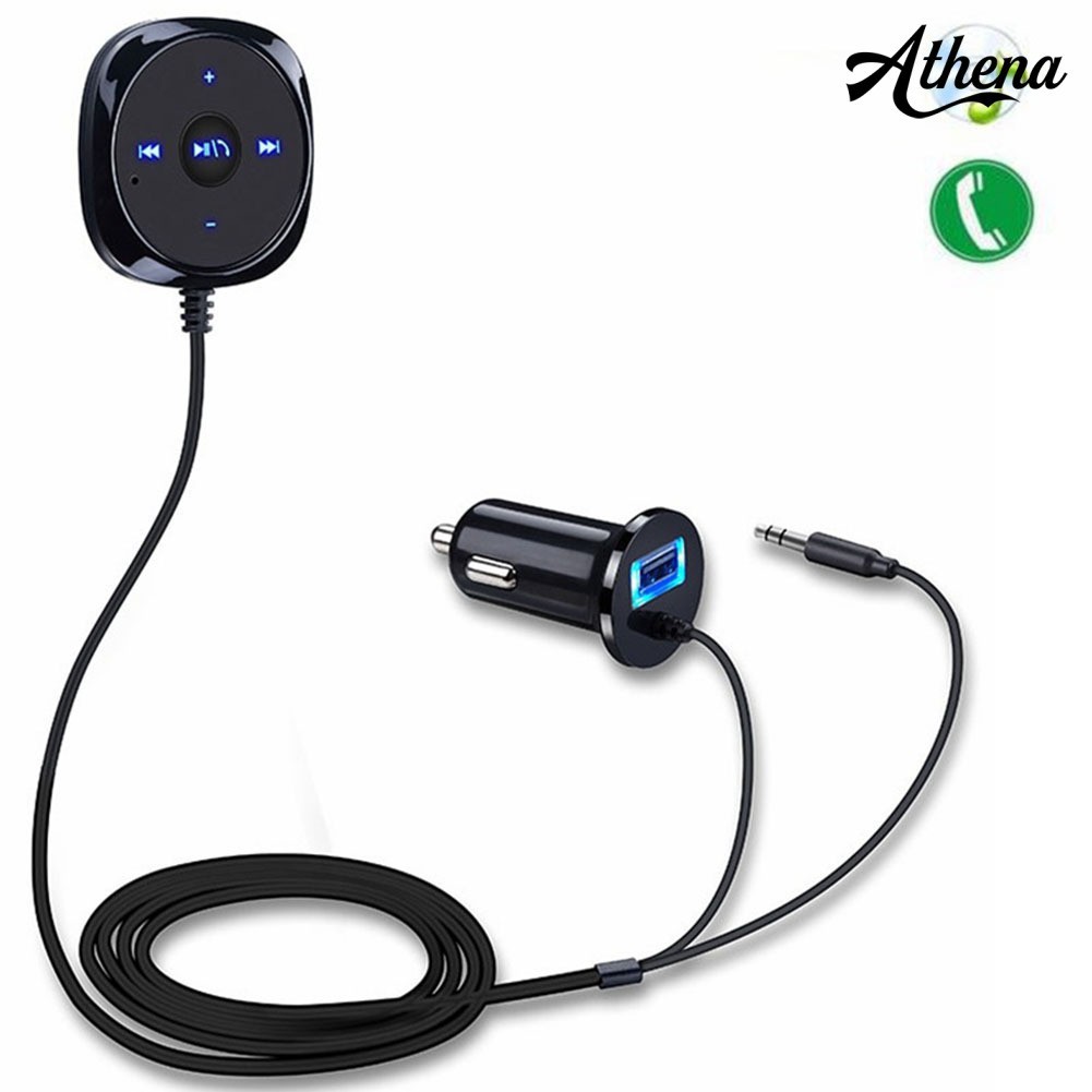 Athena ✨ Wireless Bluetooth Car 3.5mm AUX Adapter Music Receiver + Car Charger loa bluetooth