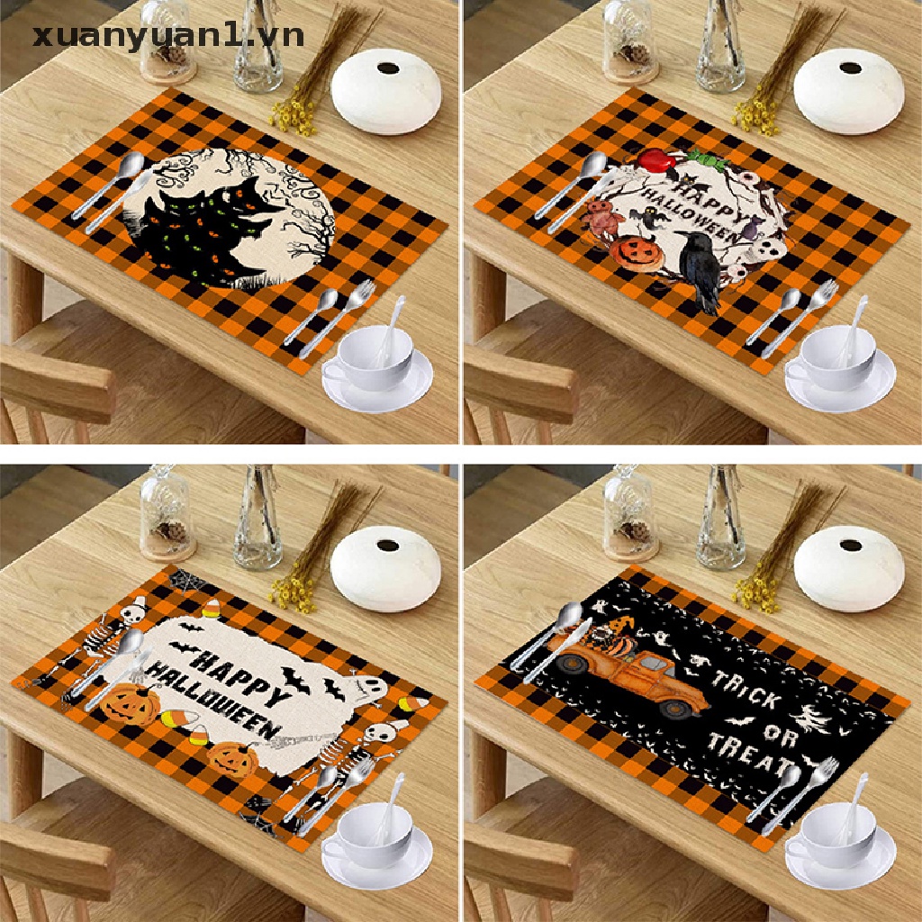 Thảm Lót Bàn Ăn Chịu Nhiệt Phong Cách Halloween Độc Đáo 42x32cm