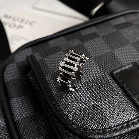 Nhẫn Nam Han Ring Hình Mảnh Ghép Thời Trang Basic Loki Accesories Màu Bạc Đẹp Titan Không Gỉ - Nhẫn Nam Han Ring