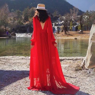 Đầm maxi boho,váy du lịch chụp ảnh(Hàng Quảng Châu đẹp)
