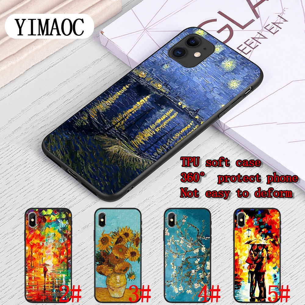 Ốp điện thoại mềm in tranh Van Gogh Starry Night 511B cho iPhone XS Max XR X 11 Pro 7 8 6 6S Plus