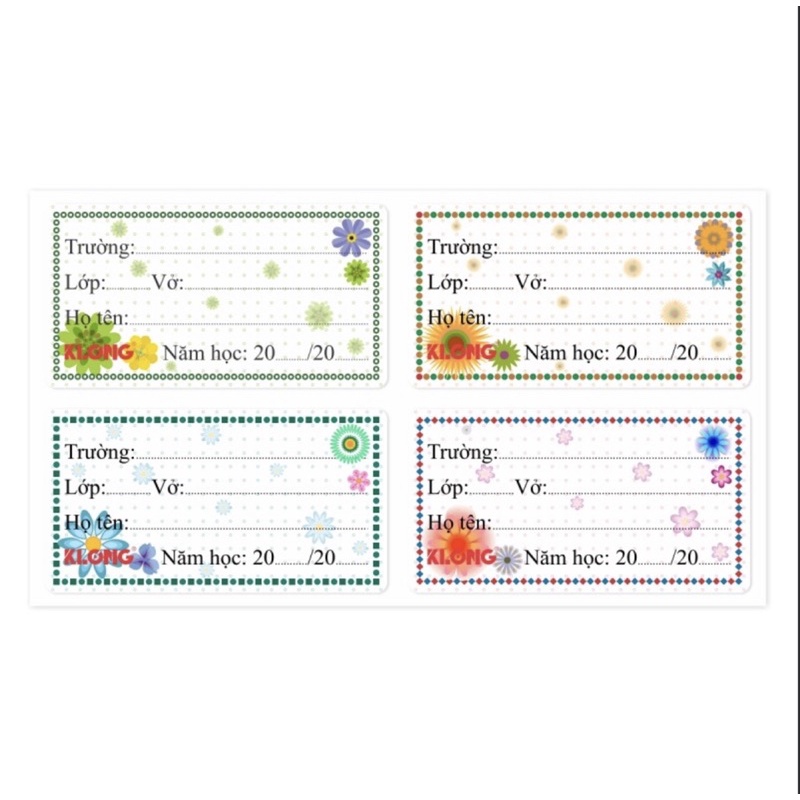 Nhãn vở CIII Anniversary - Flower KLong; MS: 742 🐻🌸