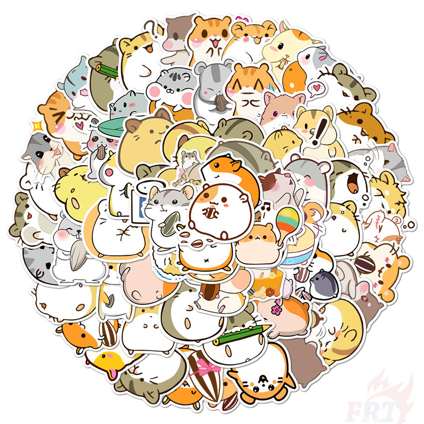 100 Hình dán hình hamster dễ thương thời trang DIY hỗn hợp không thấm nước