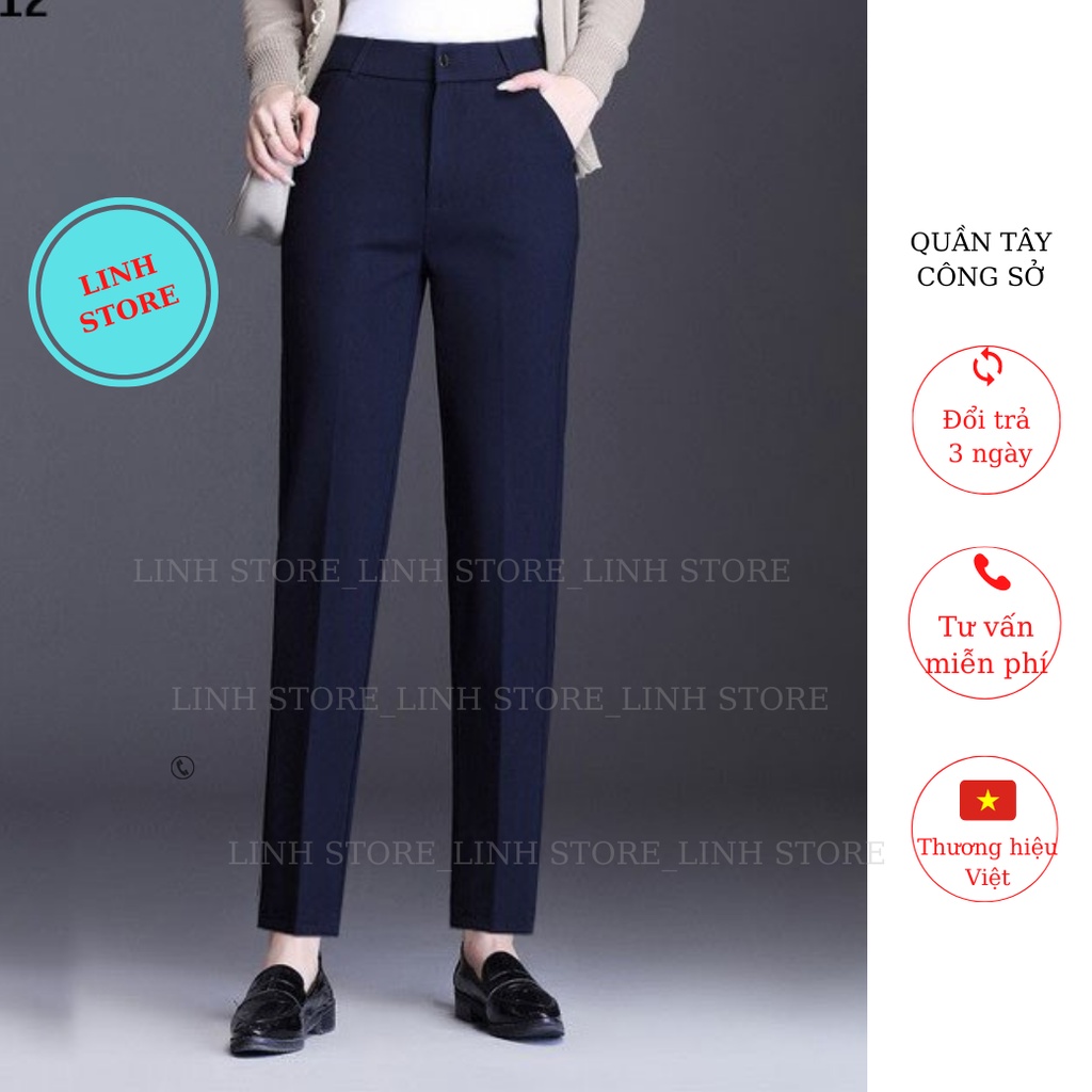 Quần Tây Công Sở Baggy Cạp Cao Đi Học, Đi Làm Dáng Dài Ống Đứng Trẻ Trung