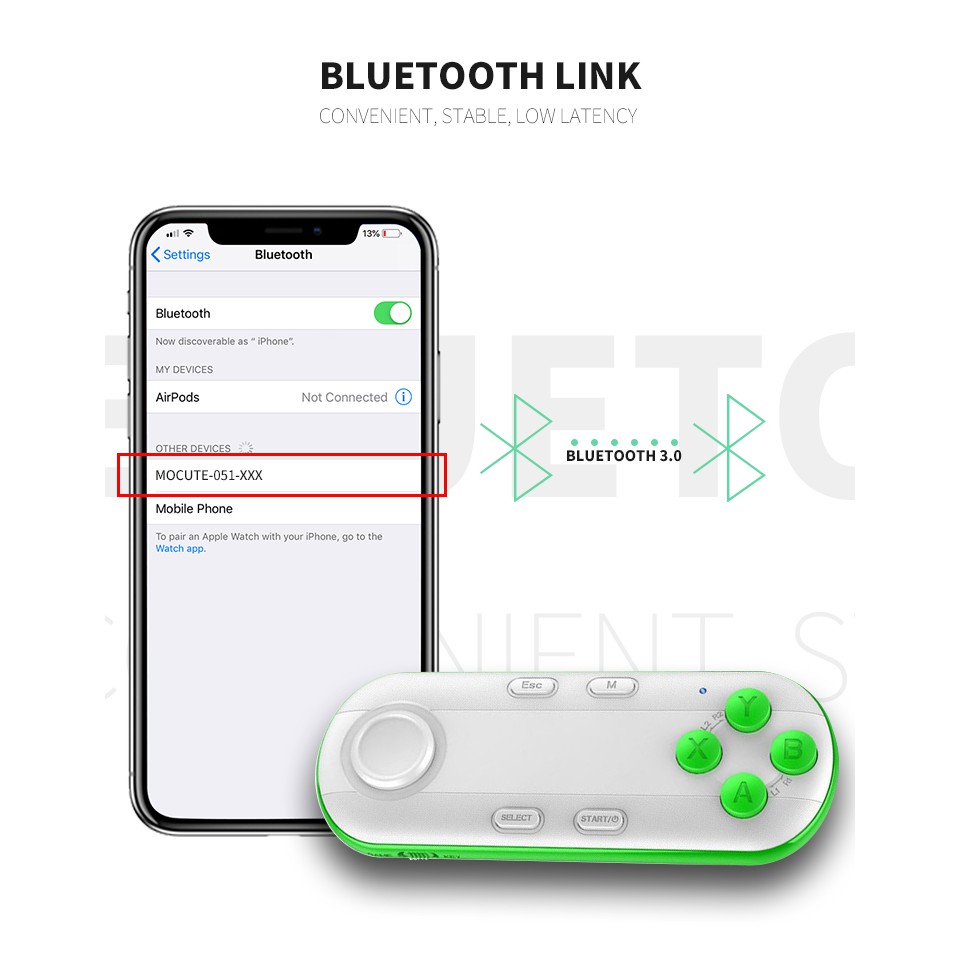 Tay cầm chơi Game Bluetooth không dây cho iPhone IOS Xiaomi Android