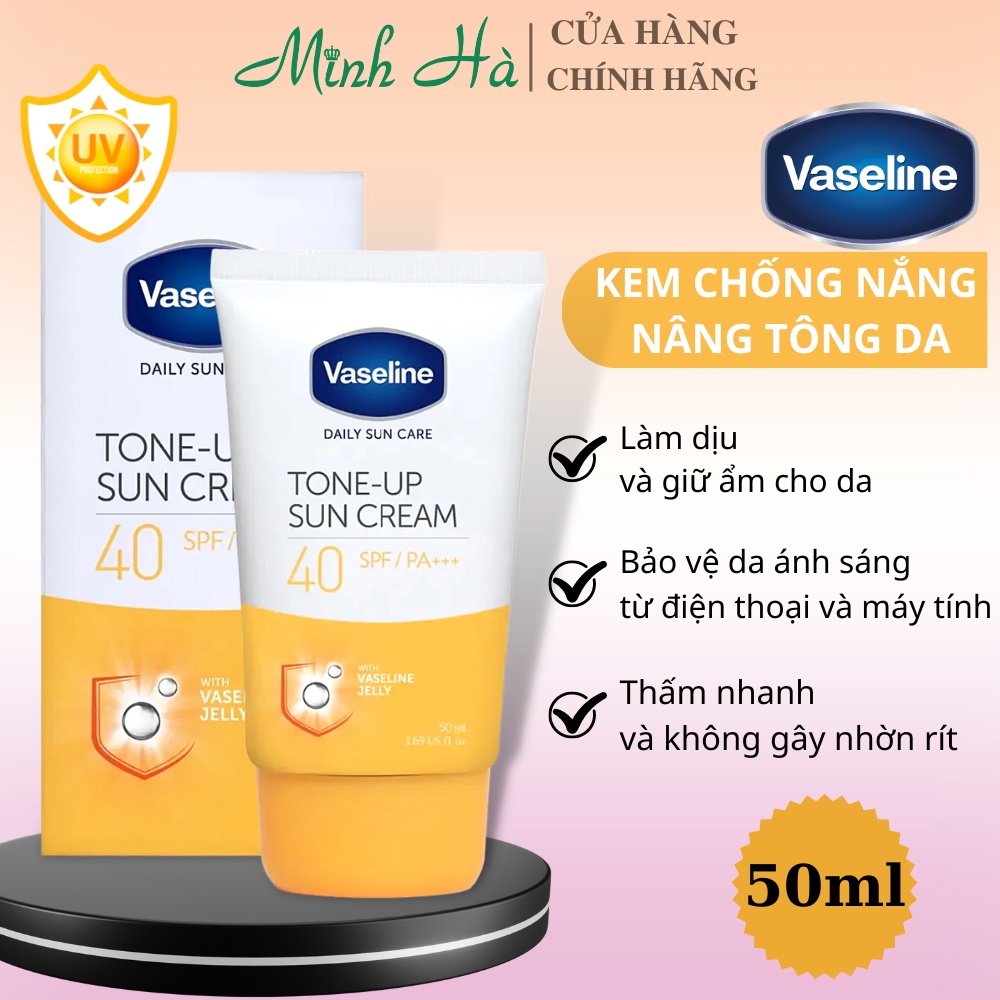 Kem chống nắng Vaseline Daily Sun Care Tone up Sun Cream 40SPF PA+++ 50ml
