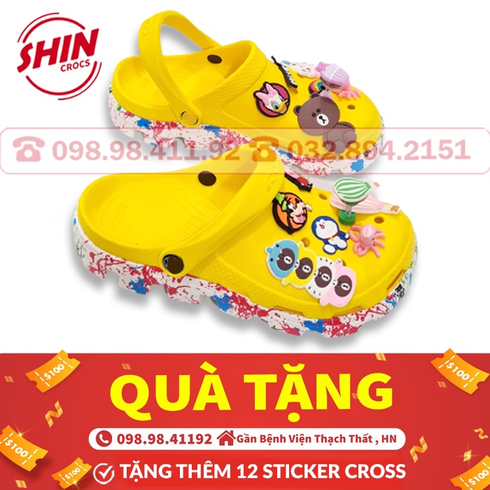 dép crossFREESHIPdép cross vảy sơn họa tiết nhiều màu SHINDUV09 tặng thêm 12 sticker cross