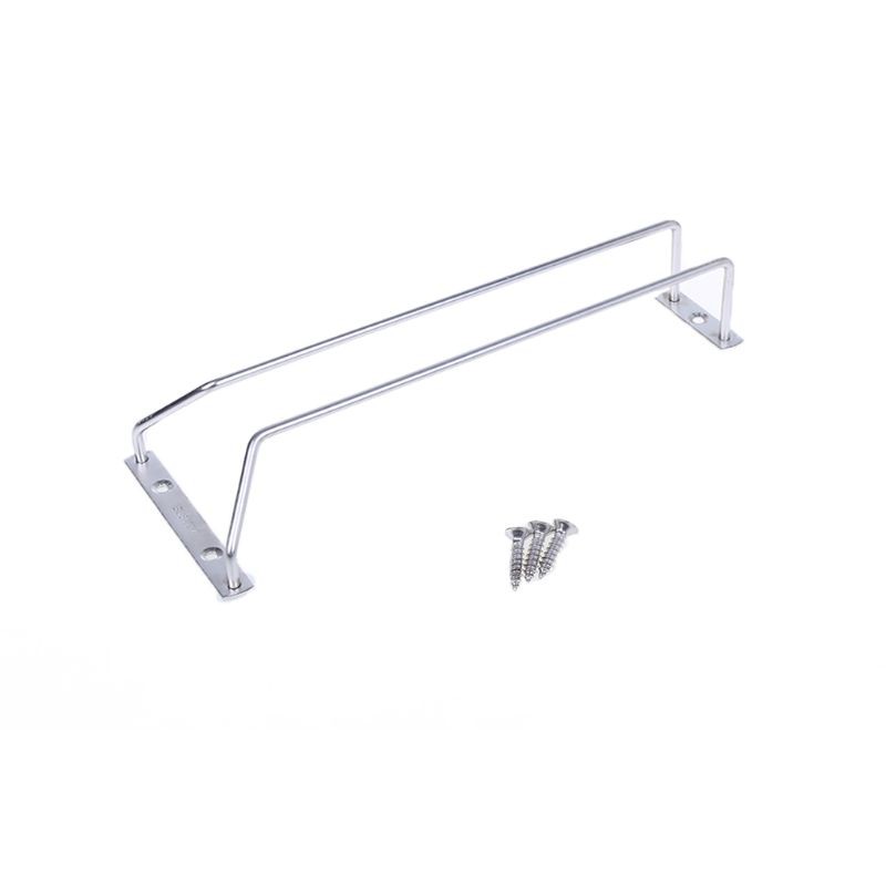 Giá bằng thép không gỉ kích thước 27cm treo ly rượu dùng cho quán bar