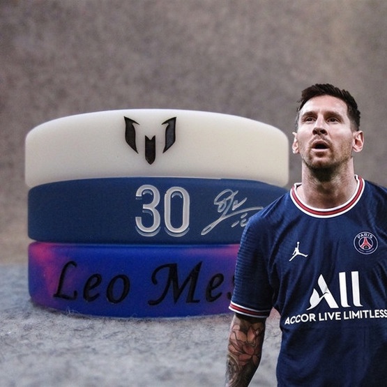 Ngôi sao bóng đá Paris Số 30 Vòng tay thể thao chữ ký của Messi Neymar Mbappé Vòng tay phát sáng chữ ký Vòng tay silicon thời trang Vòng tay vòng tay NBA Vòng tay bóng đá Người hâm mộ bóng rổ