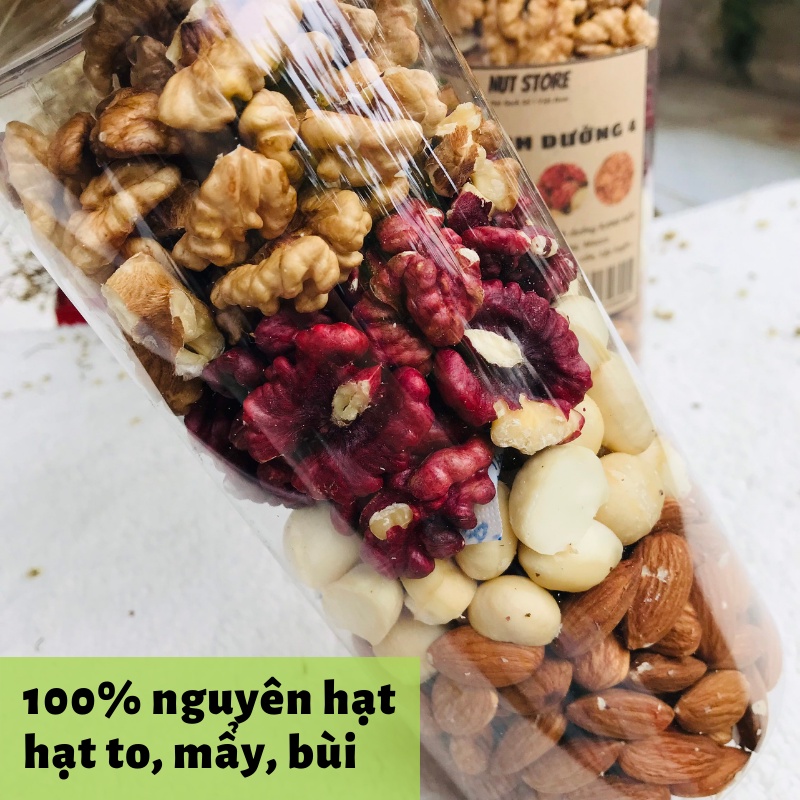 Hạt dinh dưỡng mix 4 loại rang nguyên vị Nut Store 500g - ăn kiêng, bà bầu, cho bé