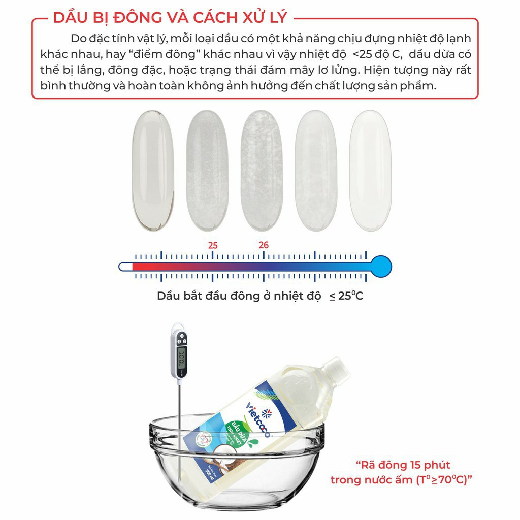 Dầu Dừa Hữu cơ Vietcoco 100% Nguyên Chất Ép Lạnh Nấu ăn, Dưỡng Tóc, Dưỡng Da Chai Nắp Vặn 500ml