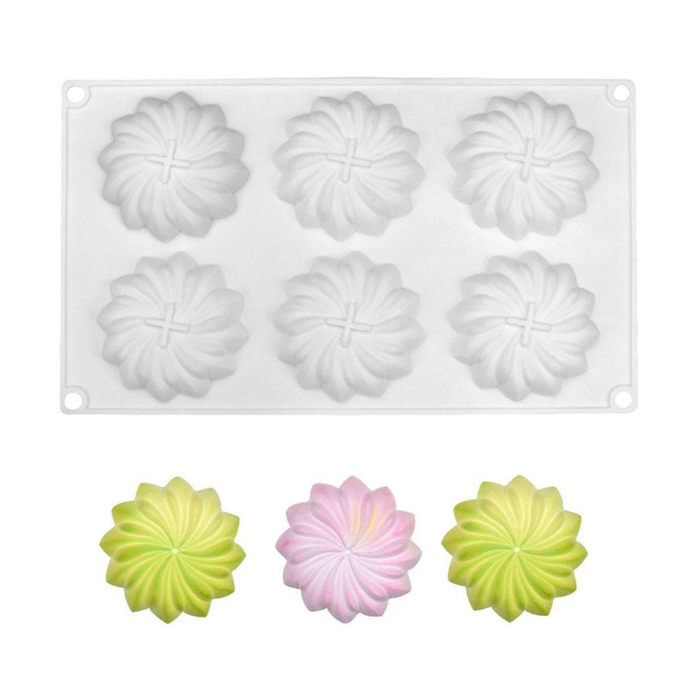 Khuôn Làm Bánh Mousse 6 Ngăn Tạo Hình Bông Hoa 3D Tiện Dụng