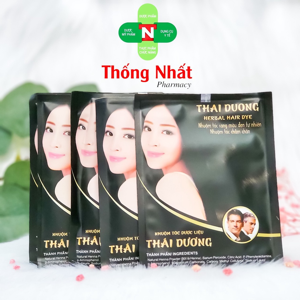 Dầu gội nhuộn tóc dược liệu Thái Dương màu đen 1 gói