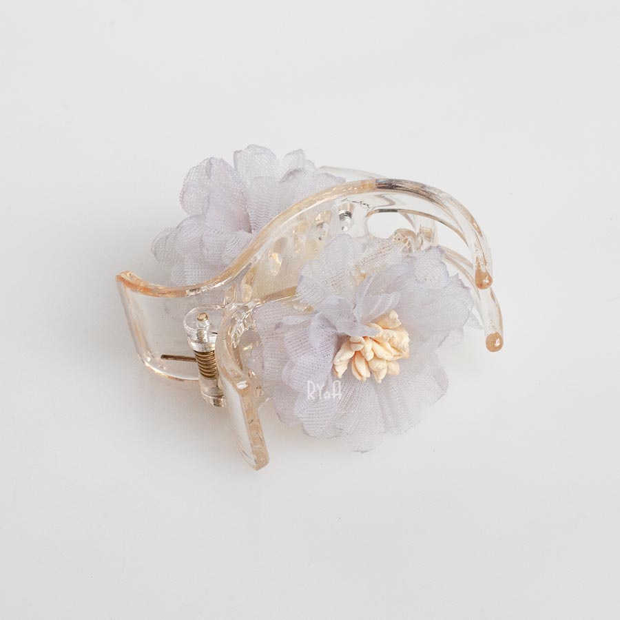 Kẹp tóc càng cua 3 răng hoa voan RYA 71440