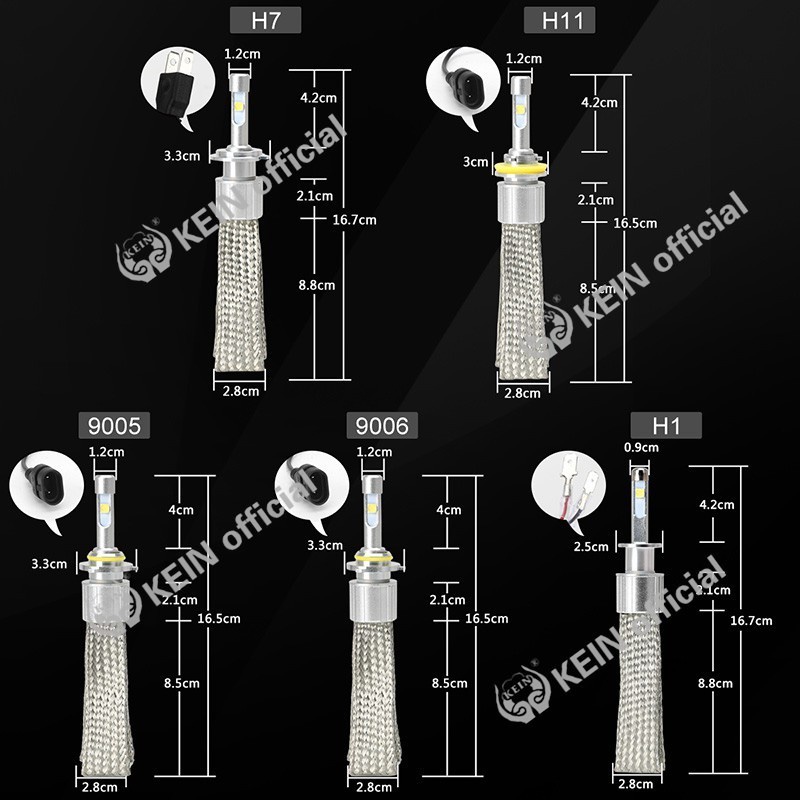 KEIN Set 2 Đèn Pha Led H4 4300k 6000k Xhp50 104w H3 881 Chuyên Dụng Cho Xe Hơi H1 H7 H8 H9 H11 9005 HB3 9006 HB4