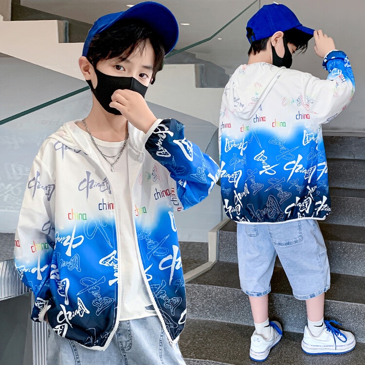 Áo Hoodie Chống Nắng Phong Cách Phương Tây Thời Trang Mùa Hè Hàng Mới Dành Cho Bé Trai 2022